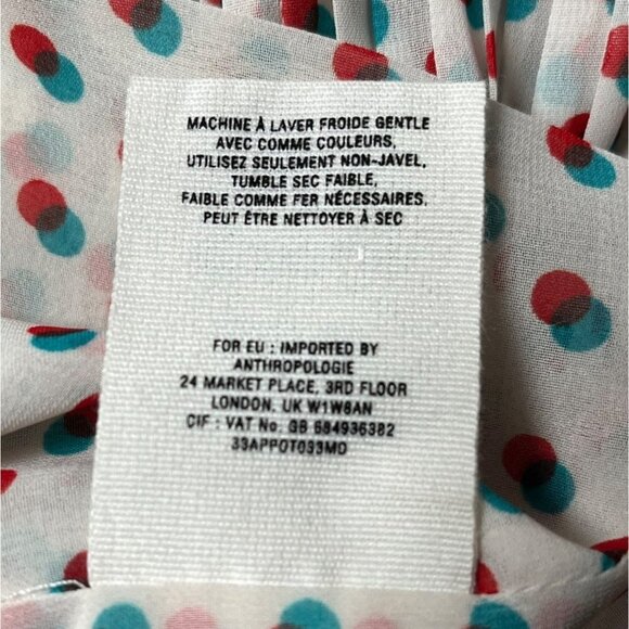 Isani Venn Peplum Top Mod Op Art Multi-dot Sheer Blouse Beige Retro 60s - Picture 9 of 11